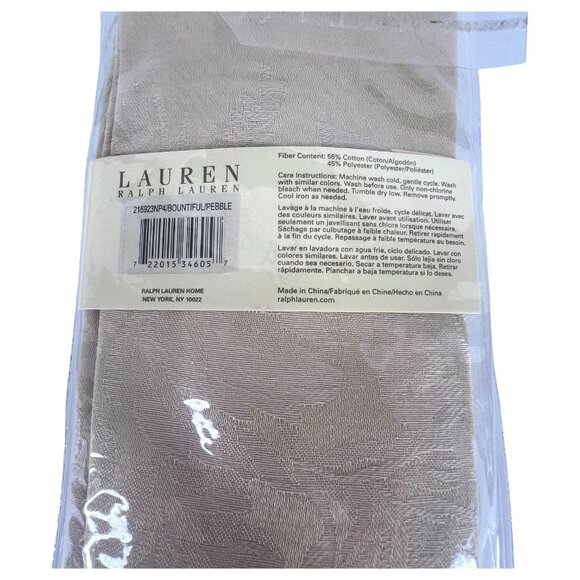 New Ralph Lauren Bountiful Pebble Cloth Napkin Set Of 4 Beige 20" X 20" Jacquard - Picture 4 of 4